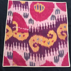 Antike Usbekische Seide Ikat Fragment Panel 80x73 cm ,31&#39; x 29&#39; Versandkostenfrei