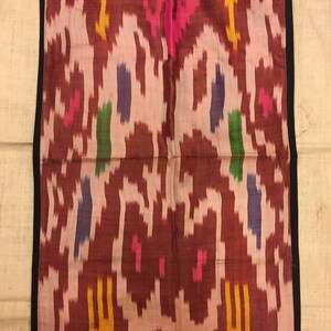 Antique Uzbek Silk Ikat Fragment Panel 76x47 cm30&#39; x 18&#39; FREE SHIPPING