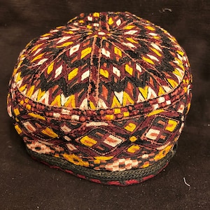 Antique  Turkmen HAT from Yomud and Tekke Tribe , Central Asian Child  Hat  , FREE Shipping