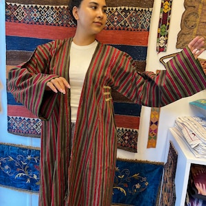 Vintage Turkmenistan Traditional Handmade Costum Big Kaftan For Every Body 152x122 cm 60&#39;x48&#39; Free shipping