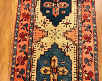 Vintage Anatolian Rug Pure Wool Natural Color Special Product in Perfect Condition ,
