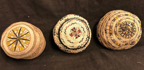 アンティーク トルクメン チョドル 子供用キャップ シルク刺繍帽子 3