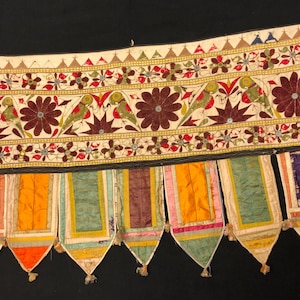 Antique Indian Window Valance Wall Hanging 114x55 cm 45&#39; x 22&#39; FREE SHIPPING