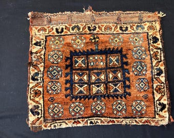 Antique Qhasgai Khojin Bag face, pure wool natural color , 48x40 cm 19&#39; x16&#39; Free shipping
