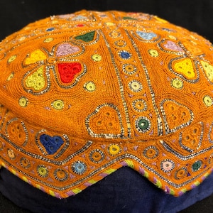 Traditional Antique Handmade Tacikistan Silk embroideri Ethnic Hat , 56x05 cm 22x 2,5 inches . Free shipping