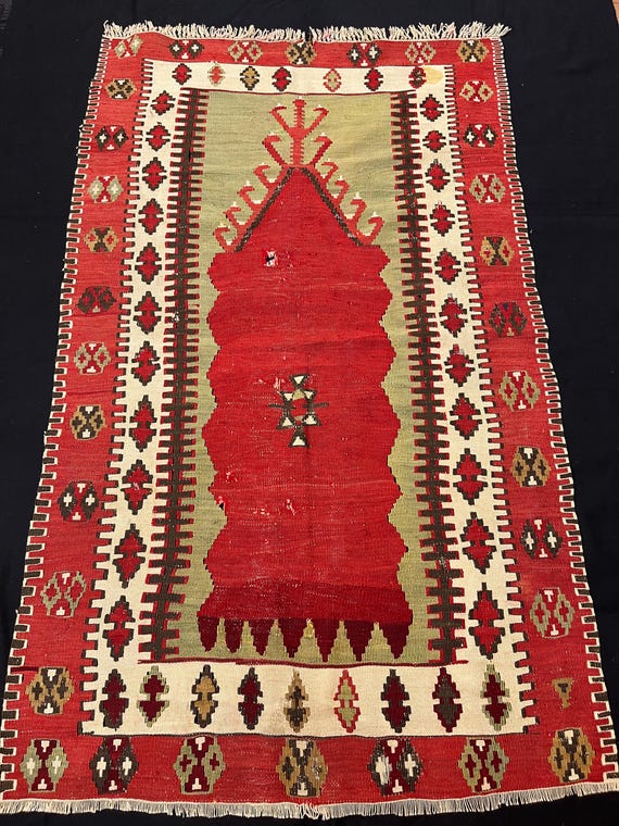 Antique anatolian kilim fragment