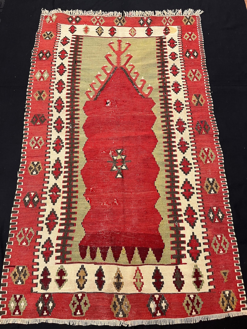 Fragment antique de kilim anatolien image 1