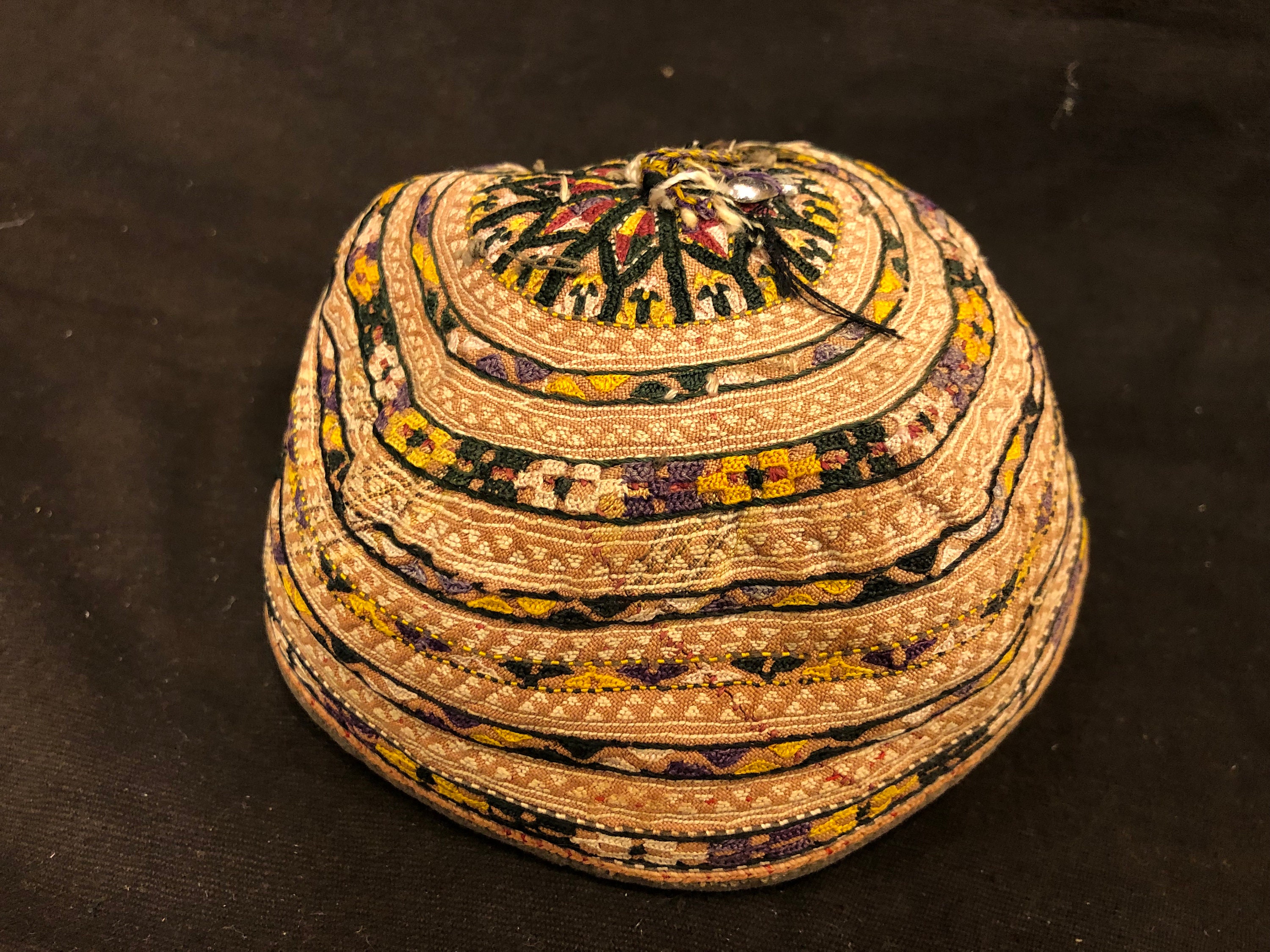 アンティーク トルクメン チョドル 子供用キャップ シルク刺繍帽子 3