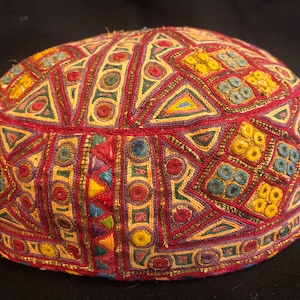 Antique Handmade Tacikistan Silk embroideri Ethnic Hat , Free shipping