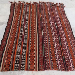Antique Anatolian Kurdish Kilim 190x145 cm 75&#39; x 57&#39; FREE SHIPPING