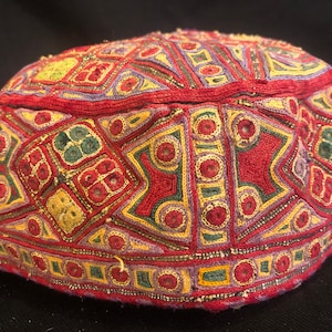 Traditional Antique Handmade Tacikistan Silk embroideri Ethnic Hat , Free shipping