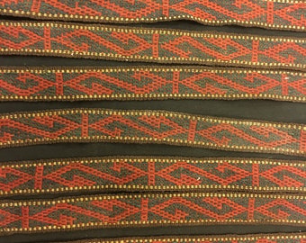 Antique Turkmenistan Yamut Tent Band  Pure Wool Natural Color 9,50x05 cm 374'x02' Free shipping