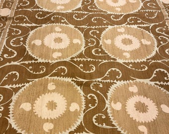 Vintage Embroidered Bedding, Suzani Bedspread, Cotton Handmade Textile,