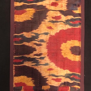 Antike Usbekische Seide Ikat Fragment Panel 54x28 cm21 x 11 zoll Versandkostenfrei