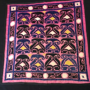 Vintage Handmade Suzani, Home Decoration Fashion Wall Hanging, Handmade Traditional , Table cover,115 x 113 cm 45 x 43 inches FREE shipping
