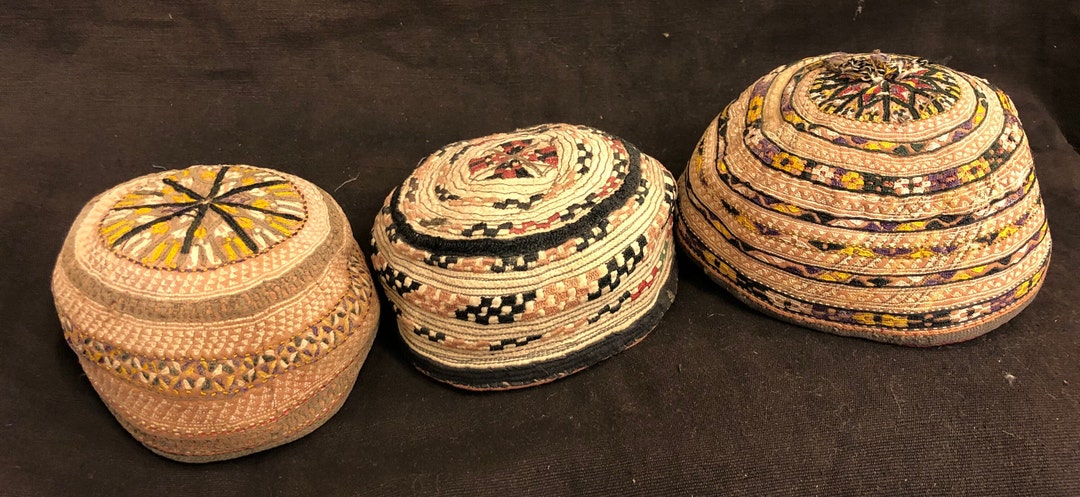 アンティーク トルクメン チョドル 子供用キャップ シルク刺繍帽子 3