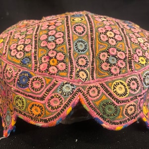 Traditional Antique Handmade Tacikistan Silk embroideri Ethnic Hat , Free shipping