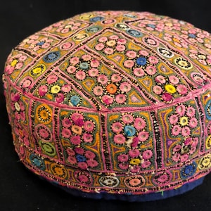 Traditional Antique Handmade Tacikistan Silk embroideri Ethnic Hat , 56x05 cm 22x 2,5 inches . Free shipping