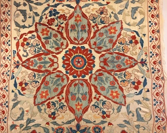 Modern Embroidered Bedding, Suzani Bedspread, Handmade Textile,