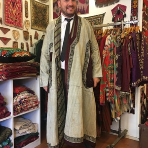 Antique Paranja, Tajikstan,   Kaftan, Silk Embroidery  big size for everybody 176 x 142 cm 69&#39; x 55&#39; FREE Shipping