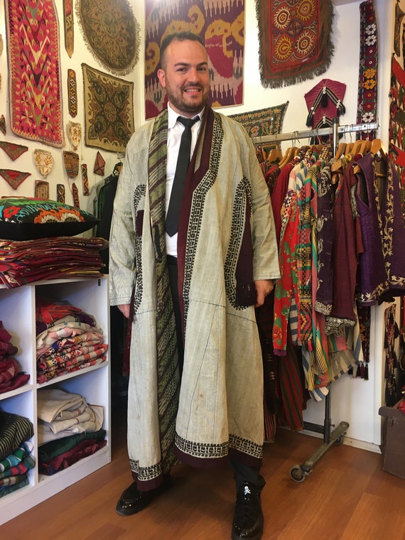 Antique Paranja, Tajikstan,   Kaftan, Silk Embroid