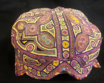 Antique Handmade Tacikistan Silk embroideri Ethnic Hat , Free shipping