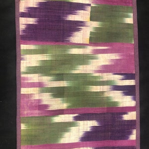 Antike Usbekische Seide Ikat Fragment Panel 80 x 35 cm, 31 &#39;x 14&#39; Kostenloser Versand