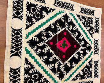 Vintage Suzani Samarkand Cotton Hand Embroidered Table Cover ,Wall Hanging