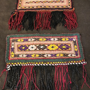 Ethnic Turkmen Talismanic Amulet Wall Hanging Decor , Silk Embroideri With Decorative 2 Pieces . Free shipping