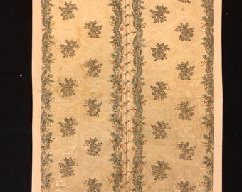 18 th Century Antique Europen Silk and Silver Textile Fragment Panel with Silk lining 75 x50cm 30&#39; x 20&#39; Free  Shipping