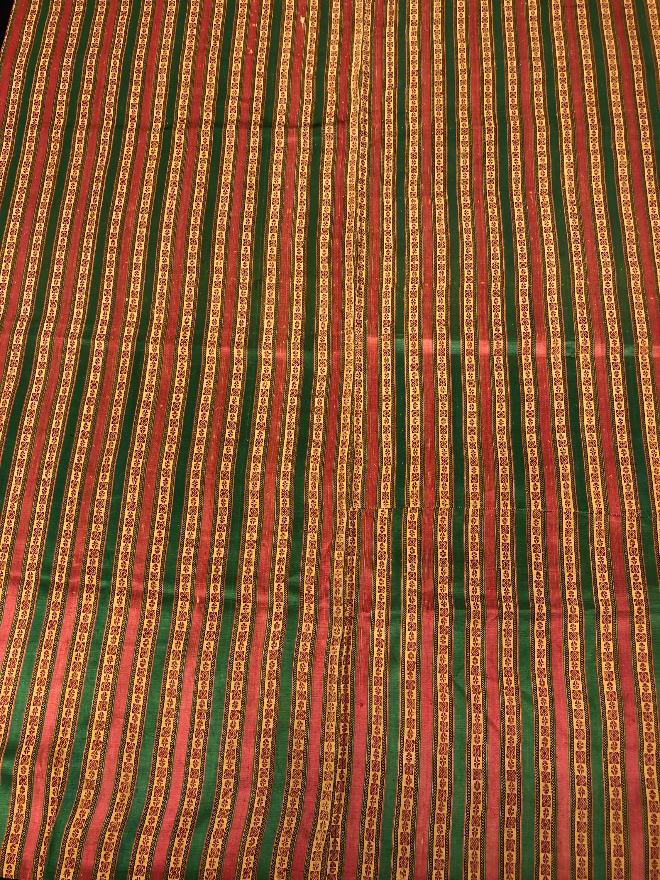 Antique Ottoman Silk Stripe Textile, Cotton Lined - Etsy