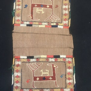 シャサヴァン族のサドルバッグ、刺繍技術による手工芸品、ピュアウール、天然染料、43 x 23 cm 17 x 09インチ、送料無料