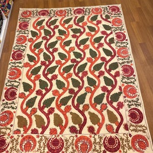 Modern Embroidered Bedding, Suzani Bedspread, Handmade Textile, Home Decor, Silk Suzani .260 x 190 cm 98 x 76 inches, FREE shipping