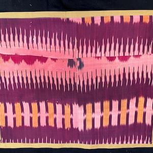 Antike usbekische Seide Ikat Fragment Panel 80 x 64 cm 32 x 25, Zoll Versandkostenfrei