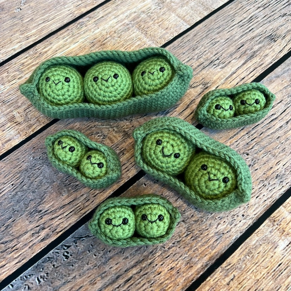 Peas in a pod crochet amigurumi plush