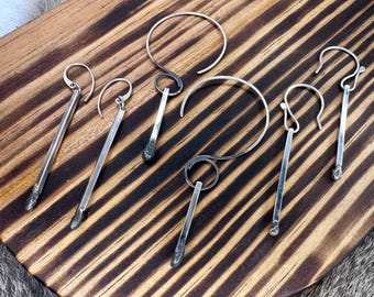 Torched - Sterling Silver Matchstick Earrings