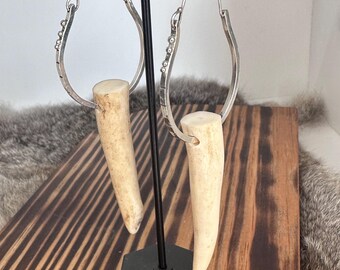 Antler Point Hoop Earrings in Sterling Silver