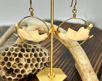 Muskrat Mandible Hoop Earrings