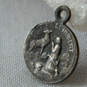 Rare Old St. Hubert/St. Roch Religious Medal - St. Hubert Patron Saint of Hunters and Cholera Protection - St. Roch Patron Saint of Dogs #63