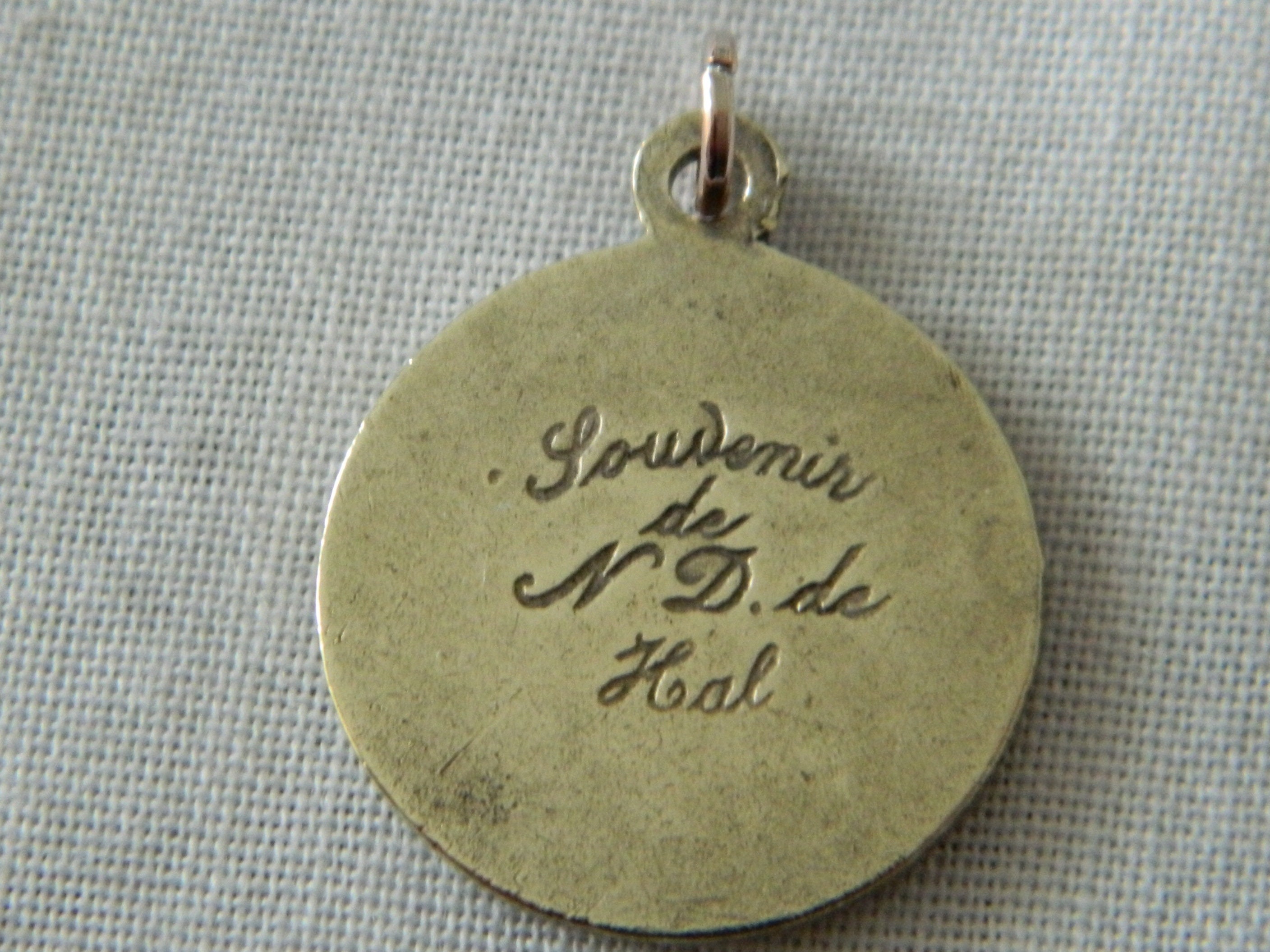Antique Religious Notre Dame De Hal, Our Lady of Hal Sacred Heart Medal ...