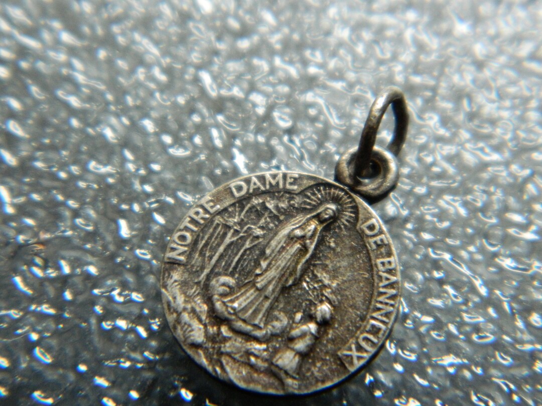 Antique Religious Silvered Notre Dame De Banneux Medal #243 - Etsy
