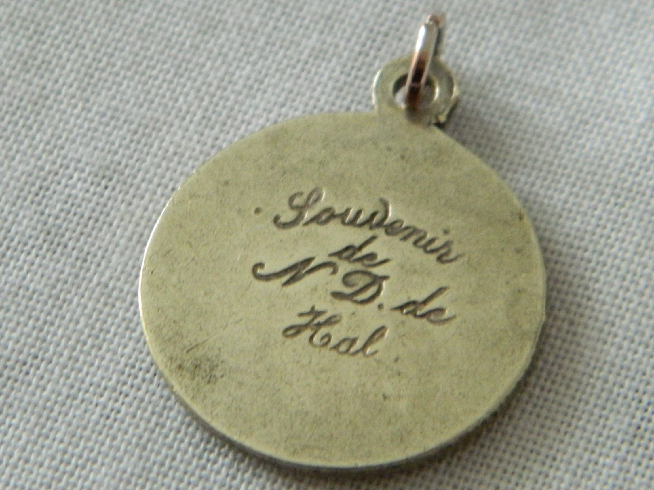 Antique Religious Notre Dame De Hal, Our Lady of Hal Sacred Heart Medal ...