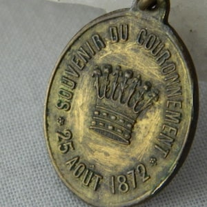 Rare Antique August 25 1872 The Beloved Virgin of Scherpenheuvel Coronation Medal, Souvenir du Couronnement #262
