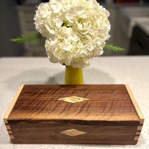 RARE Curly black walnut wood and spalted maple keepsake box-gorgeous!