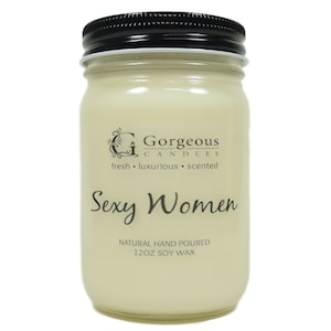 Sexy Women Natural Soy Candle, 12 oz Soy Candles, Natural Soy Scented Candles, Hand Poured Candles, Scented Candle, Aromatherapy Candles