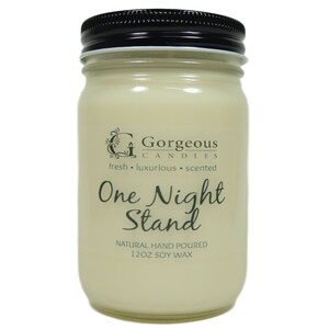 One Night Stand Natural Soy Candle, 12 oz Soy Candles, Natural Scented Candles, Hand Poured Candles, Scented Candle, Aromatherapy Candles