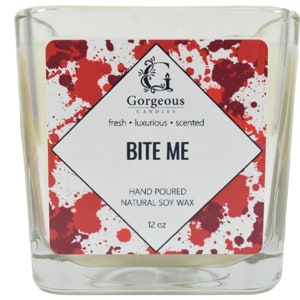 Bite Me Soy Candle - 12 oz Soy Candles, Natural Scented Candles, Hand Poured Candles, Scented Candle, Aromatherapy Candles, Candle in Jar