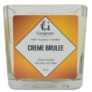 Creme Brulee Soy Candle 12 oz Soy Candles, Natural Scented Candles, Hand Poured Candles, Scented Candle, Aromatherapy Candles, Candle in Jar