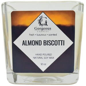 Almond Biscotti Soy Candle - 12 oz Soy Candles, Natural Scented Candles, Hand Poured Candles, Scented Candle, Aromatherapy Candles in Jar