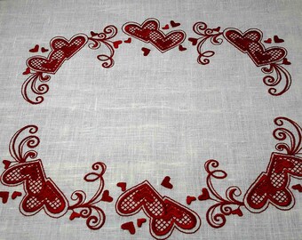 Adornos de corazones de diseño de bordado de máquina para el día de San Valentín Descarga instantánea
